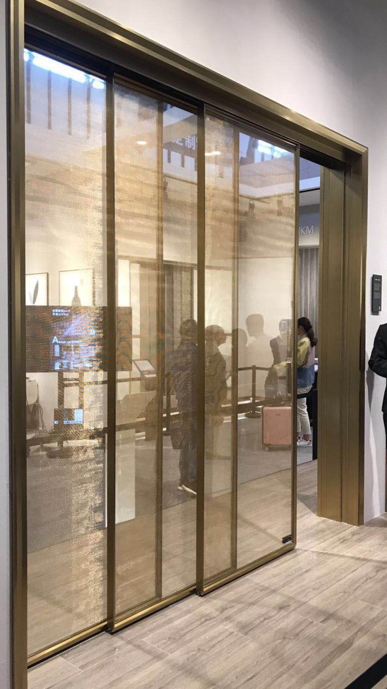 Sliding Door of Metal Coated Polyester Mesh Glass Laminate