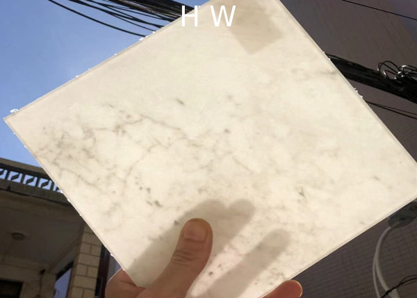 Thin 1mm Marble Laminated Glass Plates High Humidity Resistance